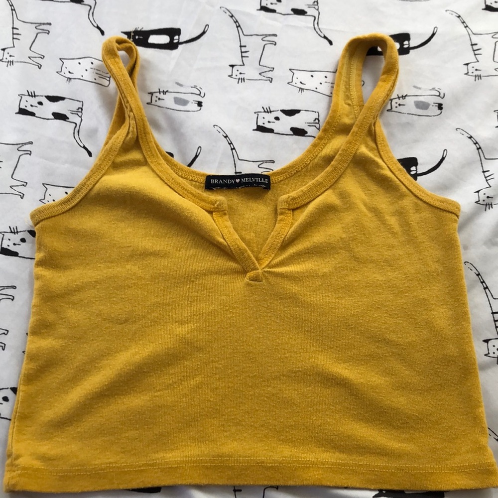 Yellow brandy melville tank top